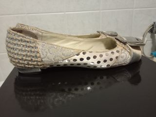 Ballerine Cafènoir beige/argento Tg 38