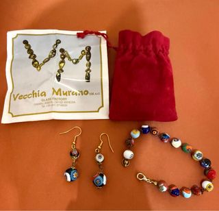 Pendientes y pulsera Murano