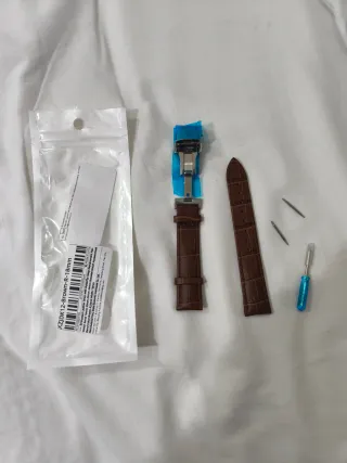 Correa de reloj 18mm Marrón con cierre mariposa.