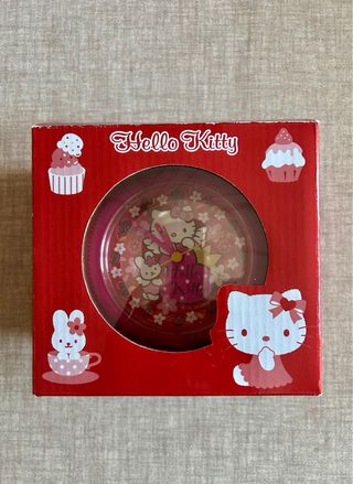 Sveglia da tavolo rosa/rossa vintage Hello Kitty