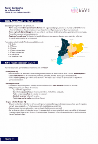 Temari Bombers de la Generalitat Òptim Academia