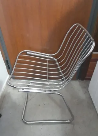 Sillas Gastone Rinaldi Metal Cromado, años 70