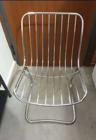 Sillas Gastone Rinaldi Metal Cromado, años 70