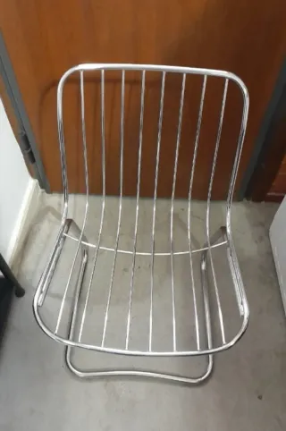 Sillas Gastone Rinaldi Metal Cromado, años 70