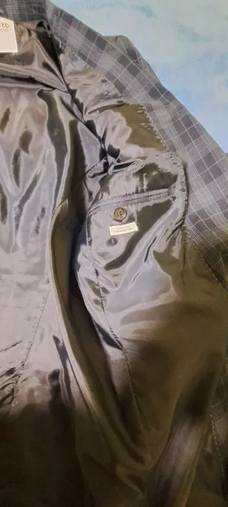 Traje Selected Homme cuadros azul/gris