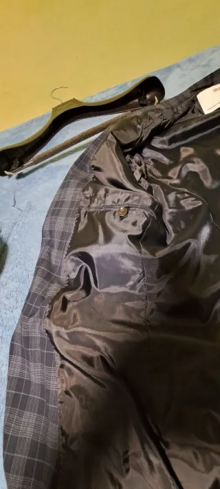 Traje Selected Homme cuadros azul/gris