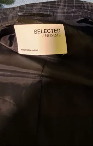 Traje Selected Homme cuadros azul/gris