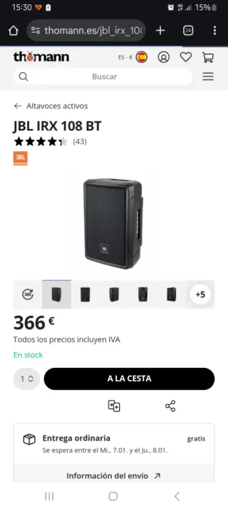 Altavoces JBL IRL 108 BT