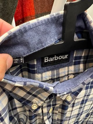 Camisa Barbour cuadros azul y blanco Talla M