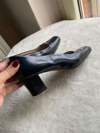 Scarpe donna in pelle blu Vintage