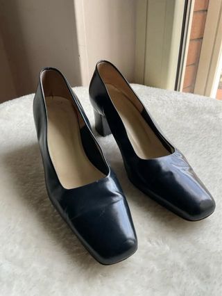 Scarpe donna in pelle blu Vintage