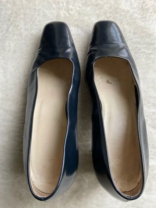 Scarpe donna in pelle blu Vintage