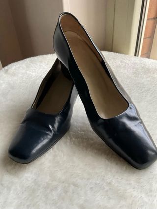 Scarpe donna in pelle blu Vintage