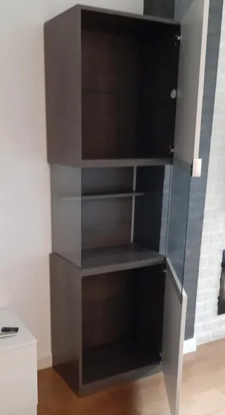 Mueble botellero salón cristal y madera