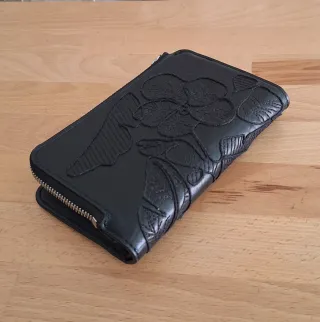 Billetera Desigual Negra Flores y Libélulas