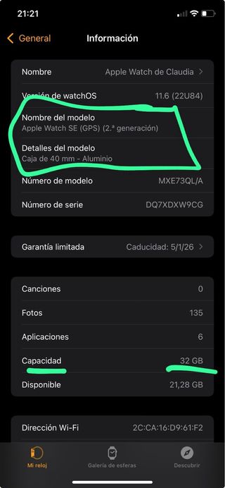Apple Watch SE 2ª Gen 32GB Negro/Azul Marino
