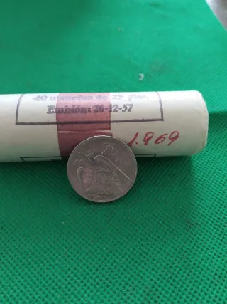 Cartucho 25 Pesetas 1969