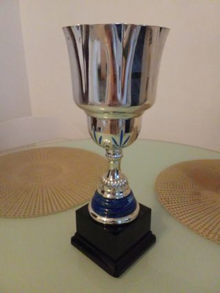 Coppa premiazioni blu argento
