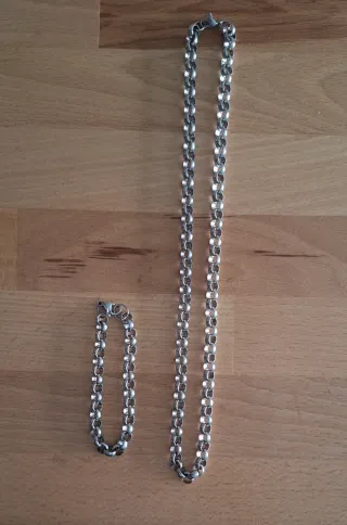 Conjunto Cadena y Pulsera Acero