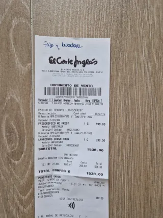 Frigorífico LG Combi No-Frost 384L Acero Inox