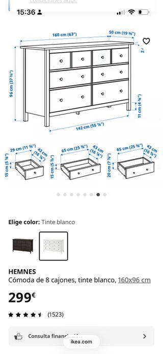 Cómoda IKEA HEMNES Blanca