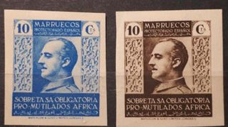 Sellos Marruecos 1937-9 sin dentar