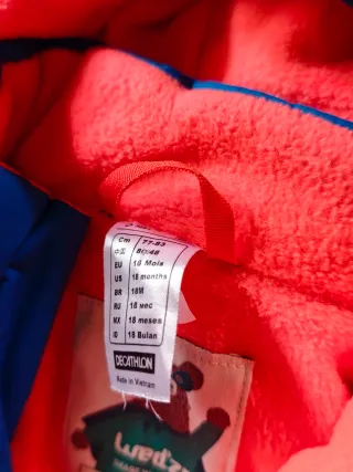 Mono de nieve infantil azul