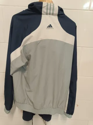 Chándal Adidas L / XL Azul y Gris