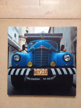 Cuadro Camión Azul Vintage Cuba