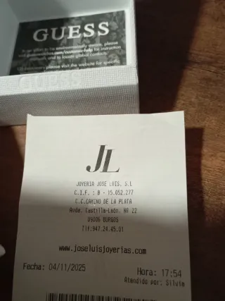 Reloj Guess Dorado y Azul Sin Usar