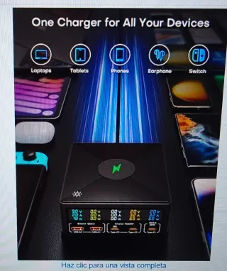 Cargador Base Múltiple USB-C  USB-A Tecnología GAN