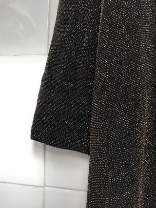 Vestido fiesta negro y dorado L