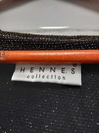 Vestido fiesta negro y dorado L