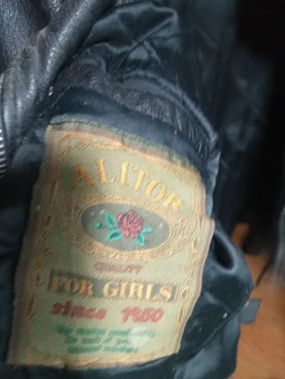Chaqueta Biker Cuero Negra, vintage
