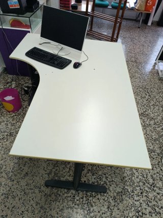 Mesa de oficina regulable 160x(80-120)cm