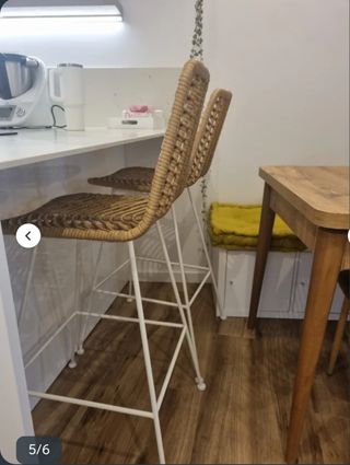 Pack 2 Taburetes Sklum Ratán y Metal