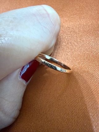 Anillo TOUS Motif Plata Oro Rosa Cruz Espinela