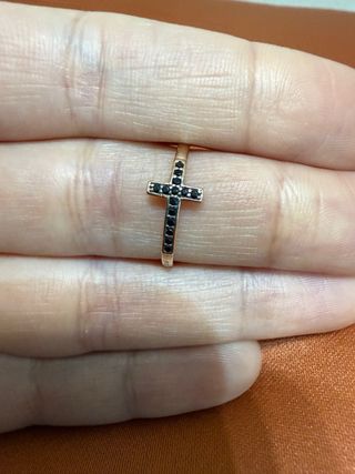 Anillo TOUS Motif Plata Oro Rosa Cruz Espinela