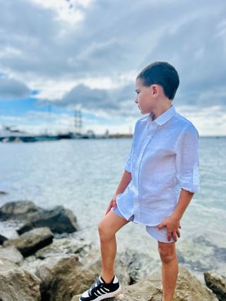 Camisa Lino BANDERAS Blanca Hecha en España