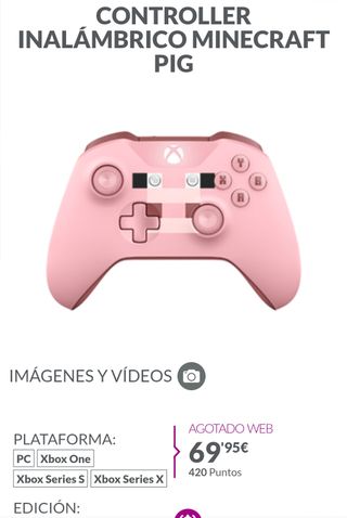 Mando Inalámbrico Xbox One Minecraft Pig