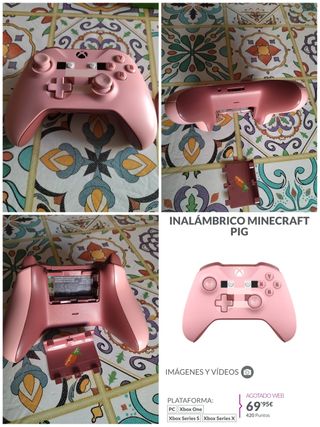 Mando Inalámbrico Xbox One Minecraft Pig
