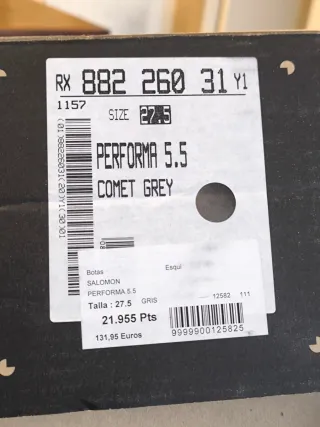 Botas de esquí Salomon Performa 5.5, NUEVAS