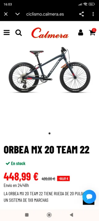 Orbea MX Team 20 Bicicleta Infantil