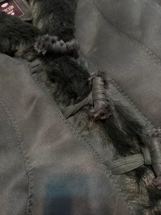 Abrigo piel sintética verde botella