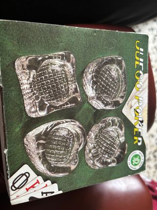 Juego de ceniceros de cristal para póker