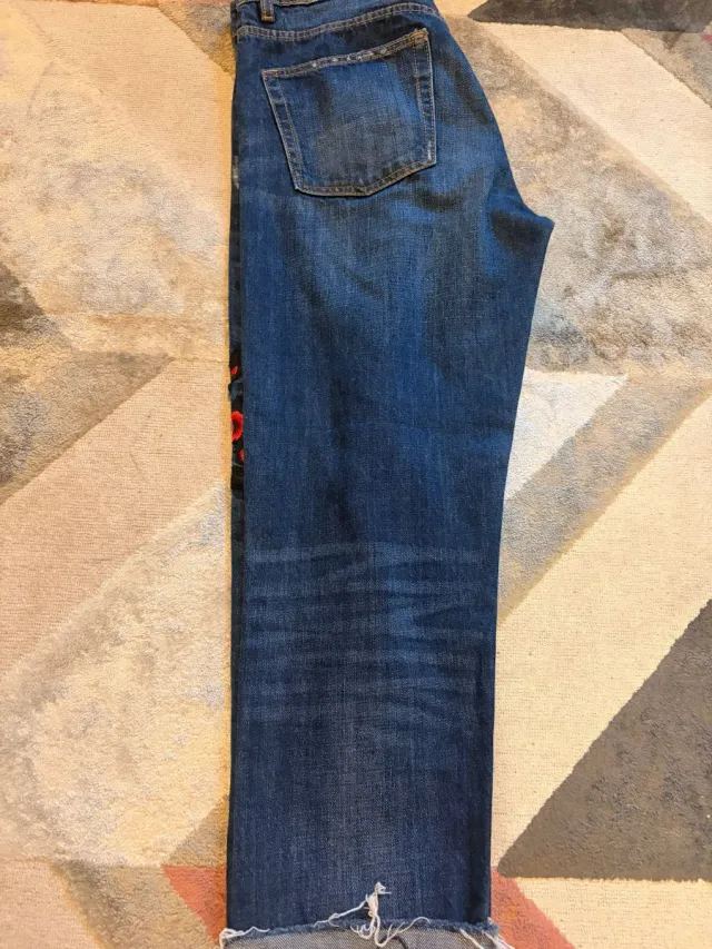 Vaqueros Zara mujer talla 36 bordados