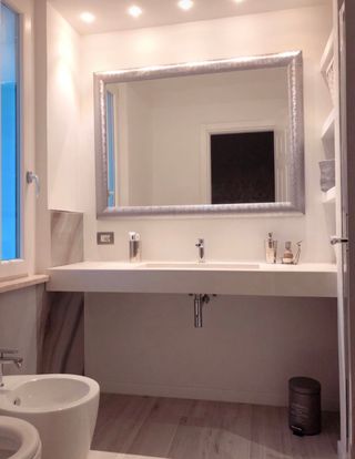 Specchiera argento e bianca