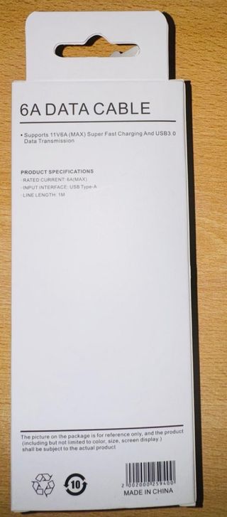 Cable USB-A a Tipo-C 6A. 1 metro