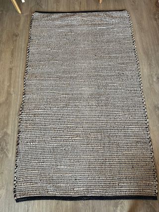 Tappeto in Giuta e Cotone Beige/Marrone/Blu Marina