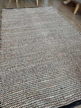 Tappeto in Giuta e Cotone Beige/Marrone/Blu Marina